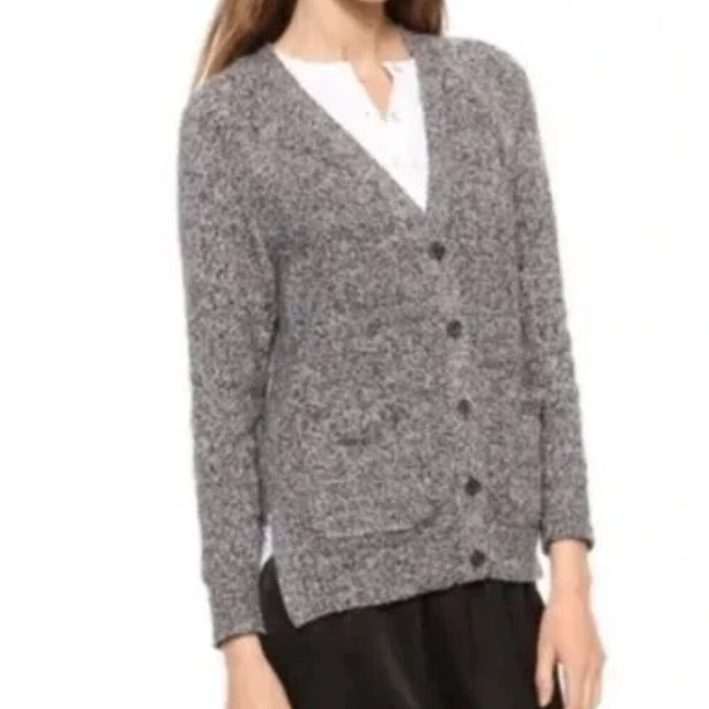 Madewell Gray Textured Button Front Cardigan Swea… - image 1
